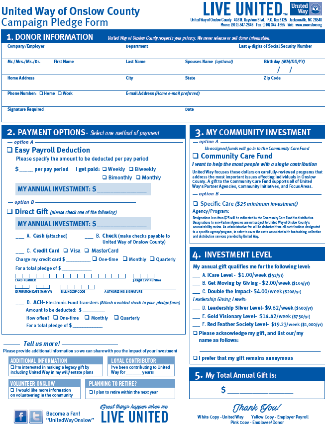 Campaign Materials | United Way of Onslow County